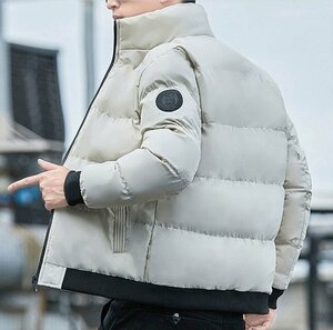 メンズ ダウンジャケット ブルゾン キルティング 中綿ジャケット コート 冬 アウター 防風防寒 ジャンパー シンプル 大きいサイズ M~5XL 灰