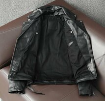 秋冬　レザージャケット メンズ ハレージャケット　バイクジャケット　ライダース 高級牛革　本革　革ジャン S～4XL　黒_画像7