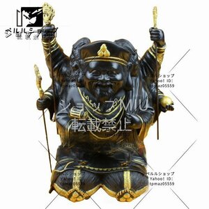 仏教工芸品　仏師で仕上げ品　大黒天　摩訶伽羅　銅像