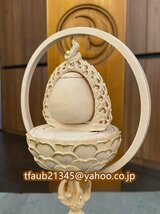 「密教法具 寺院用仏具」極上品 火焔宝珠形舎利塔 ヒノキ檜木製 金剛杵 舎利塔 仏教美術 高さ28cm_画像6