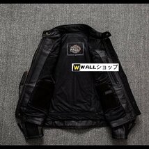 プロテクター レザージャケット シングルライダース 牛革 革ジャン 本革 M～5XL_画像3