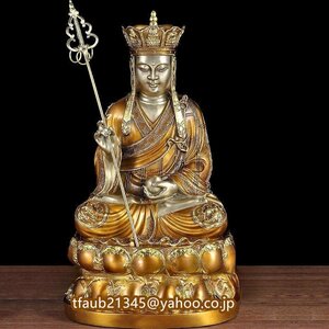 「仏教法具 寺院用仏具」極上品 仏教美術 地蔵菩薩仏像 銅製 高さ38cm 重さ約6.5kg