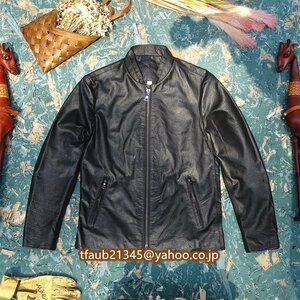 レザージャケット 牛革 カウハイド ライダース 本革 メンズファッション 革ジャン 黒 Ｍ～3XL