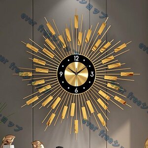 美品登場 壁掛け時計　北欧風　人気　鉄芸　静音　電池式　飾りストラップ　アイデア　玄関　廊下　リビング　ゴールド