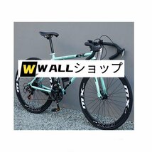 ロードバイク通勤 通学高炭素鋼フレーム ダブルディスクブレーキ初心者自転車ロードバイク アウトドアソリッドタイヤ_画像1