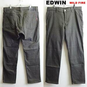 即決★ 送料無★ エドウィン　WILD FIRE　E43FSW　W90cm　テーパード　ストレッチ　暖パン　濃ブラウン　Sz.34　EDWIN　G572