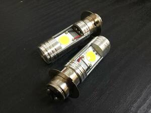 ホンダ ジャイロ キャノピー LED PH7 ヘッドライト バルブ 2個セット 12V バイク 直流/交流 P15D 6500k ホワイト Hi/Lo 原付 /134-98x2NG*