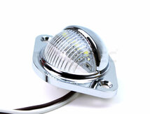 ホワイト LED メッキ ライセンス ランプ 12V 24V 汎用 2個 ナンバー 灯 作業灯 路肩灯 バックランプ マーカー トラック / 134-58×2 PP*_画像3