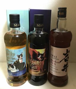 送料無料 3本セット MARS マルス 本坊酒造 The Lucky Cat ザ ラッキーキャット ルナ , メイ & ルナ 岩井 ワインカスク whisky ウイスキー