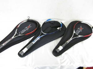 ③ 未使用 MIZUNO ミズノ Xyst シリーズ ジスト 軟式 テニスラケット 3本 まとめてセット 在庫品 デッドステック 0610281411
