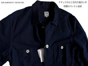 新品■カーニーハウス 9612円 sizeL■無骨ながらも品のある仕上がりが魅力で、計算されたモダンなシルエットのシャツジャケット