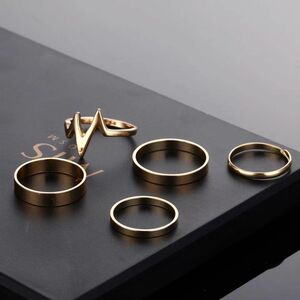 リング ゴールド アクセサリー 指輪　５本セット レディースファッション　海外製品