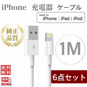 iPhone充電器ケーブル1m×6本 ライトニングケーブル iPhoneケーブル USBケーブル iPad充電器