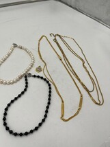 大村10月No.53 イミテーション アクセサリー ネックレス ペンダントトップ パール チェーン 5点まとめて レディース _画像2