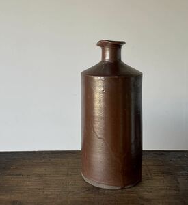 時代　丹波　インク瓶　陶器ボトル　徳利　骨董花器 古道具