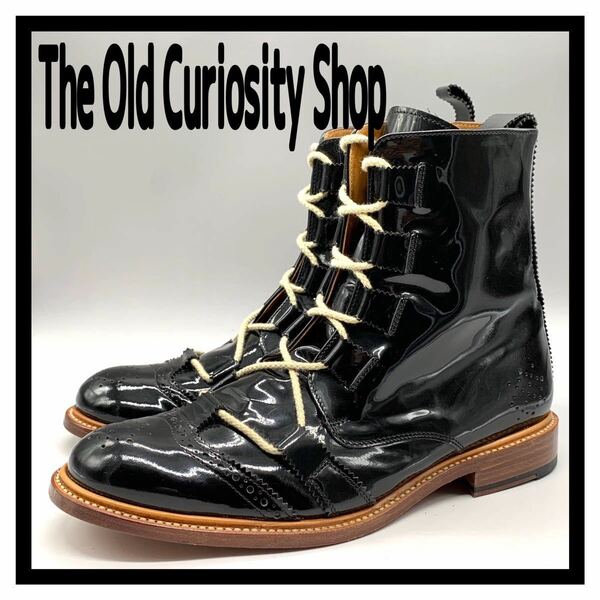 The Old Curiosity Shop (オールドキュリオシティショップ) ブーツ ギリーブーツ ウイングチップ エナメル ブラック UK8 グットイヤー