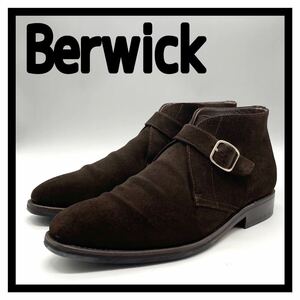 Berwick (バーウィック)ドレスシューズ チャッカブーツ ストラップベルト ビジネス スエード ブラウン UK6.5 25.5cm 革靴 スペイン製