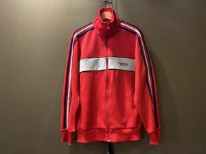 格安 00s adidas アディダス トラック ジャケット XO ビッグサイズ ジャージ トレフォイル オリジナルス ATP 3本ライン XL 古着 赤 usa