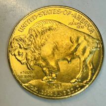 アメリカ　2021年　インディアン人像　ブル　リバティ　ドル　大型　コイン　古銭　硬貨　記念幣　　金貨　_画像2
