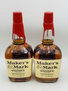 [未開栓] Maker's Mark メーカーズマーク リッターボトル　２本セット 1L/1000ml　45％