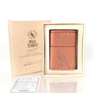 新品 未使用 ZIPPO ジッポー ジッポ WILD TURKEY ワイルドターキー 手縫い革巻 ケース オイルライター 2004年 アメリカ USA ウイスキー 箱