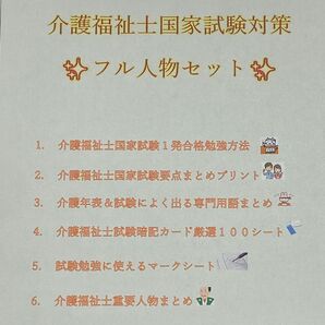 介護福祉士　国家試験対策　フル人物セット　要点まとめ、勉強法、年表、暗記カード等