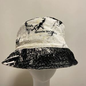 HA704 Alexander McQUEEN bucket hat Logo embroidery ivory 58cm hat Alexander McQueen 
