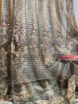 レースカーテン レースカーテン 刺繍 高級 サロン 店 ルーム カーテン おしゃれ 花柄 安 長さ ロング とても綺麗 ゴージャス 送料無料_画像8