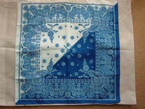 bai color bandana blue × white 60×60cm 2WAY design polyester peiz Lee pattern 