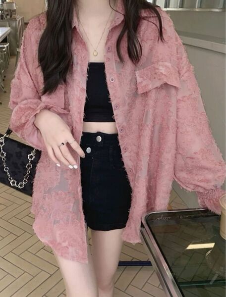 Honeyspot 無地柄 ドロップショルダー オーバーサイズシャツ