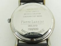 PIERRE LANNIER ピエールラニエ　腕時計　クオーツ　065.970　786/999　シェル文字盤　イルカ柄　お洒落な　シルバー×ブラック　F12_画像9