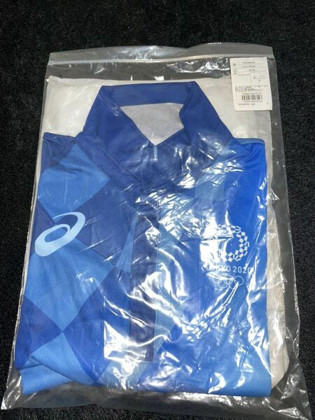 即決 送料無料 新品未開封 東京2020オリンピック ポロシャツ アシックス製 Sサイズ ブルー 青
