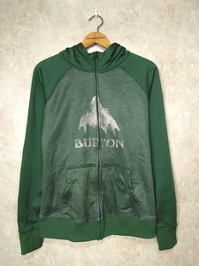 BURTON WB SCOOP HDD◆メンズSサイズ/グリーン/緑/パーカー/裏地フリースジャケット/ミドルレイヤー/バートン