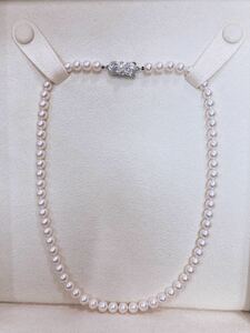 ◎【1円〜】美品 MIKIMOTO ミキモト あこや本真珠 パールネックレス 珠直径約6.2mm〜6.5mm 重量約24.7g 美品 箱付き SIL