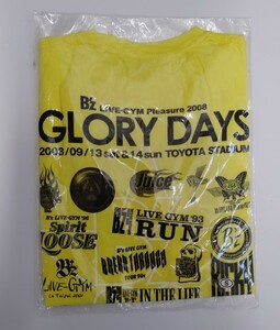 B'z LIVE-GYM Pleasure 2008 GLORY DAYS ツアー Tシャツ イエロー Sサイズ 新品未開封 b'z ライブ グッズ