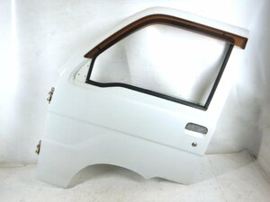 N377Z26-2 ハイゼット S210P【純正 L側 助手席 ドア】左 白W09 手巻き スピーカー付 バイザー付 ドアミラー無