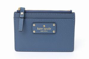 未使用 kate spade ケイトスペード レザー 小銭入れ コインケース カードケース ブルー