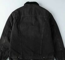 M ●定価13200円 リーバイス ユーズド加工 シェルパジャケット Gジャン 裏ボア デニムジャケット Levi's ブルゾン ブラック 　16365-0171_画像6