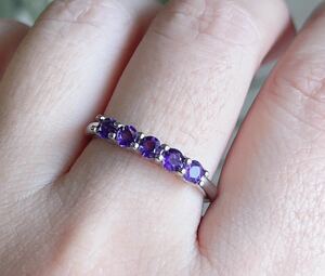 天然石 アメジスト（紫水晶）のリング(指輪)（番号A2977）