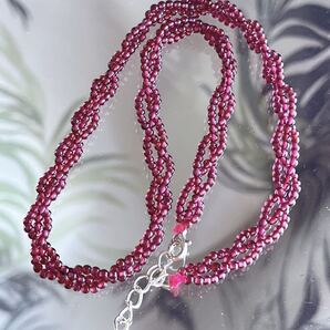 天然石 ワインレッドガーネットのネックレス兼ブレスレット(番号A3180)