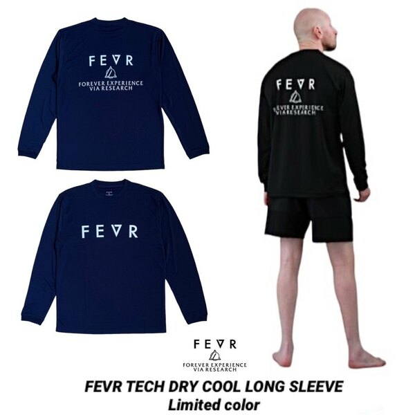 限定■FEVR フォーエバー■送料込■速乾性■長袖 ドライTシャツ ロンT■紺 M■サーフィン スケートボード BMX 格闘技 リバーサル rvca