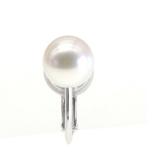  Tasaki Shinju earrings K18WG pearl one-side ear pearl 6.8mm TASAKItasaki white gold 750 clip type 