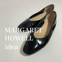 MARGARET HOWELL マーガレットハウエル　エナメルパンプス　黒_画像1