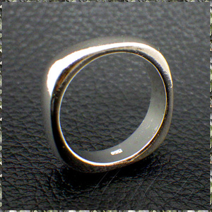 [RING] 925 Sterling Silver Plated Round Square シャイニング ラウンド スクエア シルバー 4.5mm リング 21号 (4.8g)