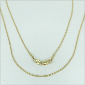 [NECKLACE] 18K Gold Filled Slim Snake シンプル スリムラウンド スネークチェーン ゴールド ネックレス φ1.2x680mm (5.5g) 【送料無料】