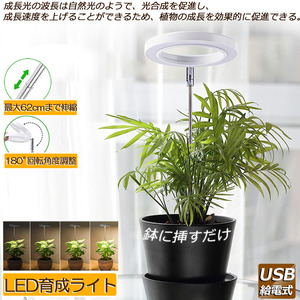 LED植物育成ライト 植物育成ライト 鉢植えに差し込む 4段階調光 LED 植物ライト 植物育成ランプ 観葉植物用ライト 室内栽培ランプ 1個のみ