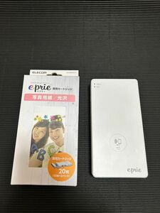 エレコム モバイルプリンター スマホ用プリンター eprie 新品専用カートリッジ付き（光沢30枚、フォトシール10枚）