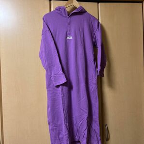 vans 紫　七分袖ワンピース