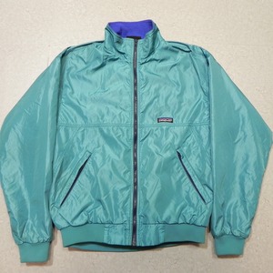 80s 日本製 Patagonia シェルドシンチラ ジャケット L パタゴニア ナイロン フリース ブルゾン ビンテージ エメラルドグリーン系 古着 ★e