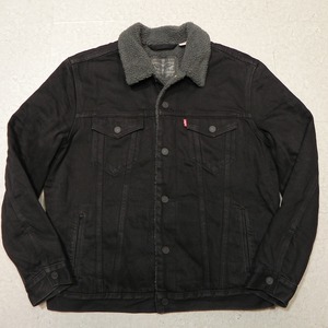 Levi`s リーバイス PC9-16365-0054 シェルパ トラッカージャケット L 裏ボア Gジャン スナップボタン ブラックデニム 黒 即決 ★d